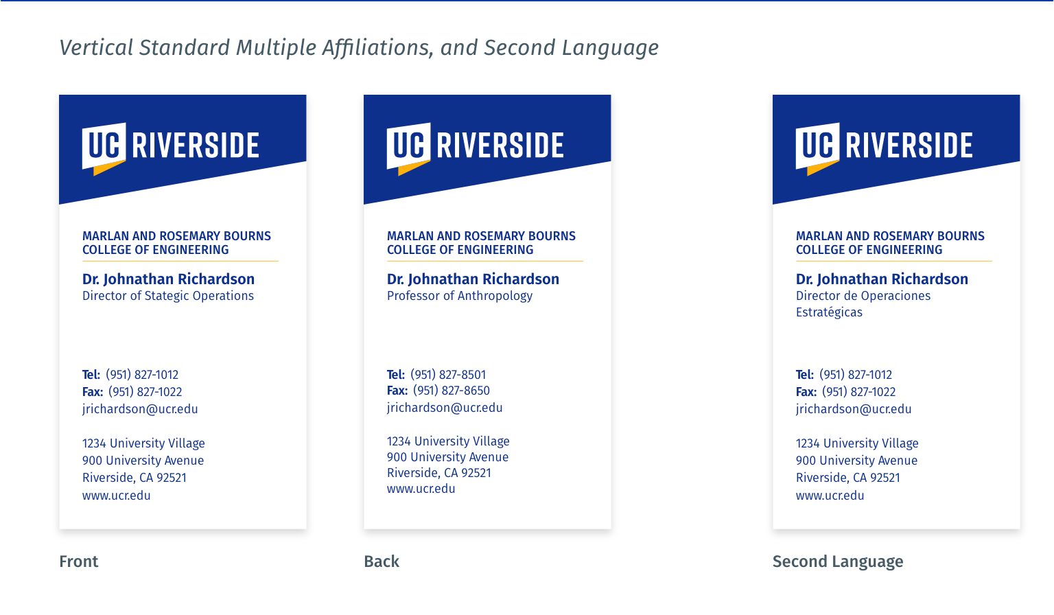 Business Card Vertical Standard 2 languages