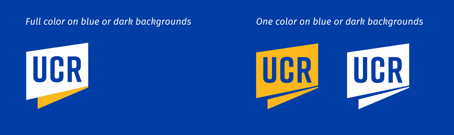 UCR Monogram over Blue Background