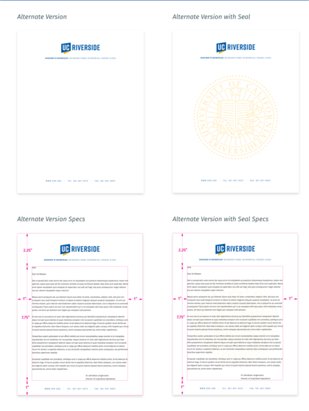 Stationery letterhead Alternate Specs