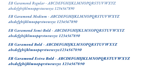 Type EB Garamond Family 2
