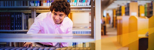 Student at the Library