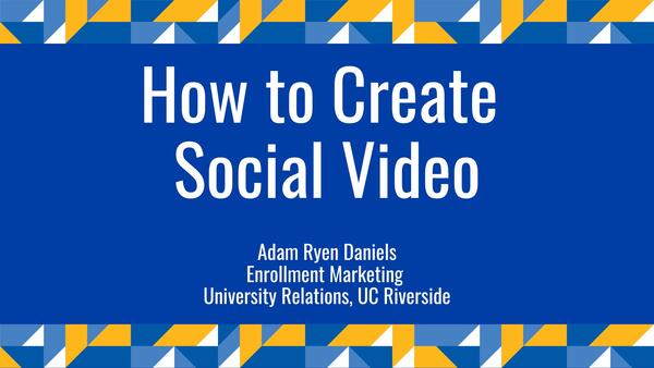 How to Create Social Video (presentation slide thumbnail)