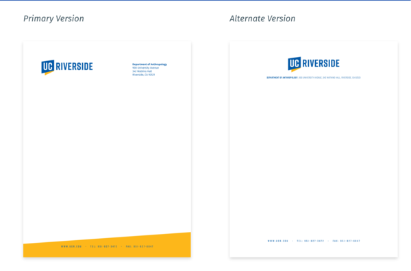 Stationery Letterhead Primary Options