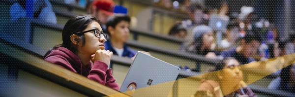 Student on a classroom