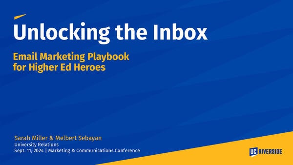 Unlocking the Inbox: Email Marketing Playbook for Higher Ed Heroes (presentation thumbnail)