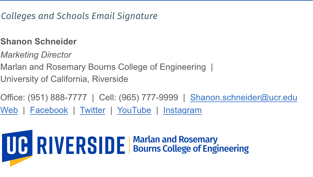 email signature college and schools